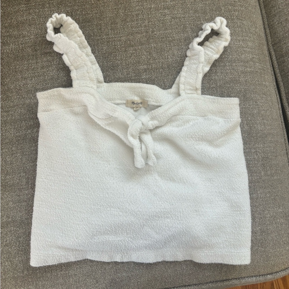 Madewell Tie-Front Tank Top in Bright Ivory